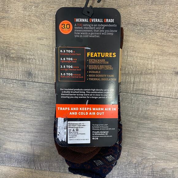 Muk Luks Heat Retainer Insulated Thermal Socks Shoe Sz 10-13 Cold Weather Snow - Picture 6 of 11